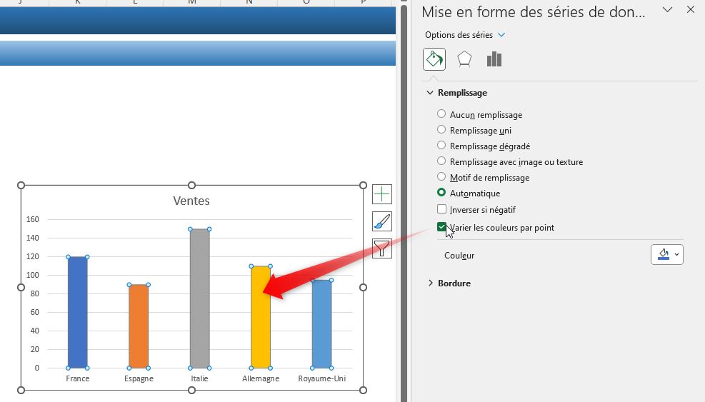 Excel formation - couleurs graphique différentes - 07