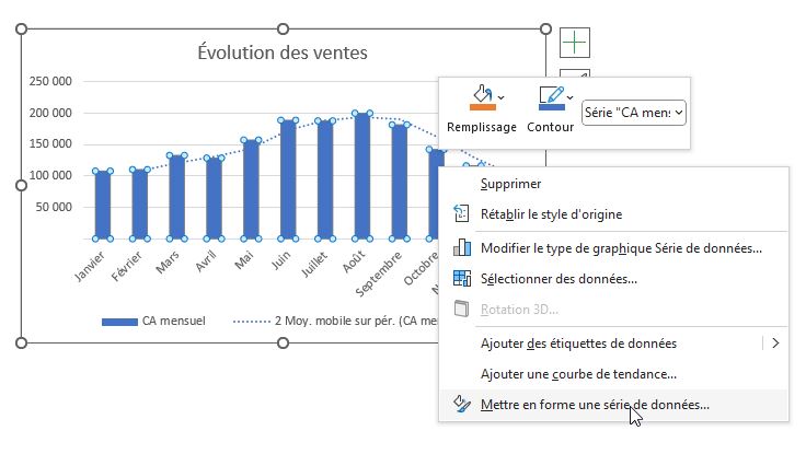 Excel formation - moyenne mobile - 09
