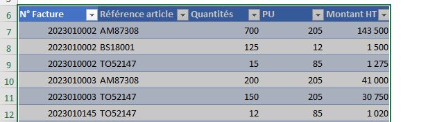 Excel formation - somme critère partiel - 03