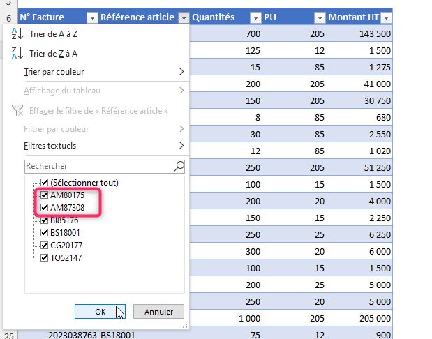 Excel formation - somme critère partiel - 05