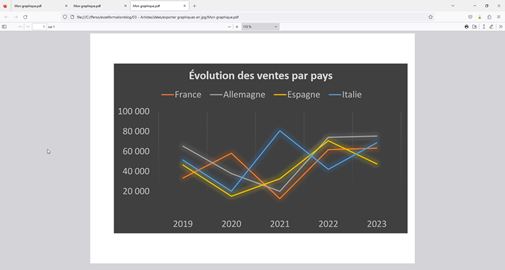 Excel formation - exporter graphiques en pdf - 07