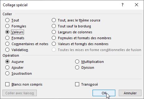 Excel formation - formule en valeur excel - 02