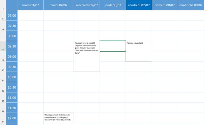 Excel formation - calendrier excel - 05