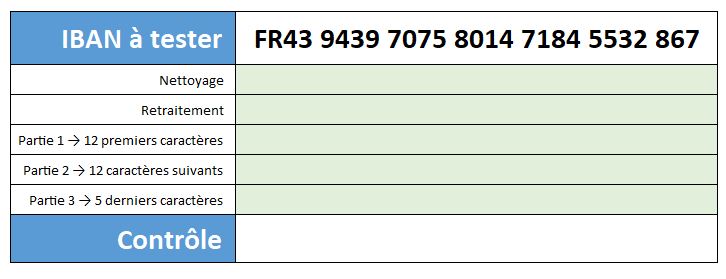 Excel formation - vérifier IBAN - 01