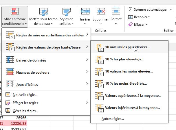 Excel formation - Convertir la mise en forme conditionnelle - 02