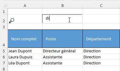 Excel formation - recherche en temps réel - 20