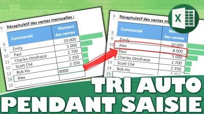 TOP3 : Comment trier des données en temps réel à la saisie sur Excel ?