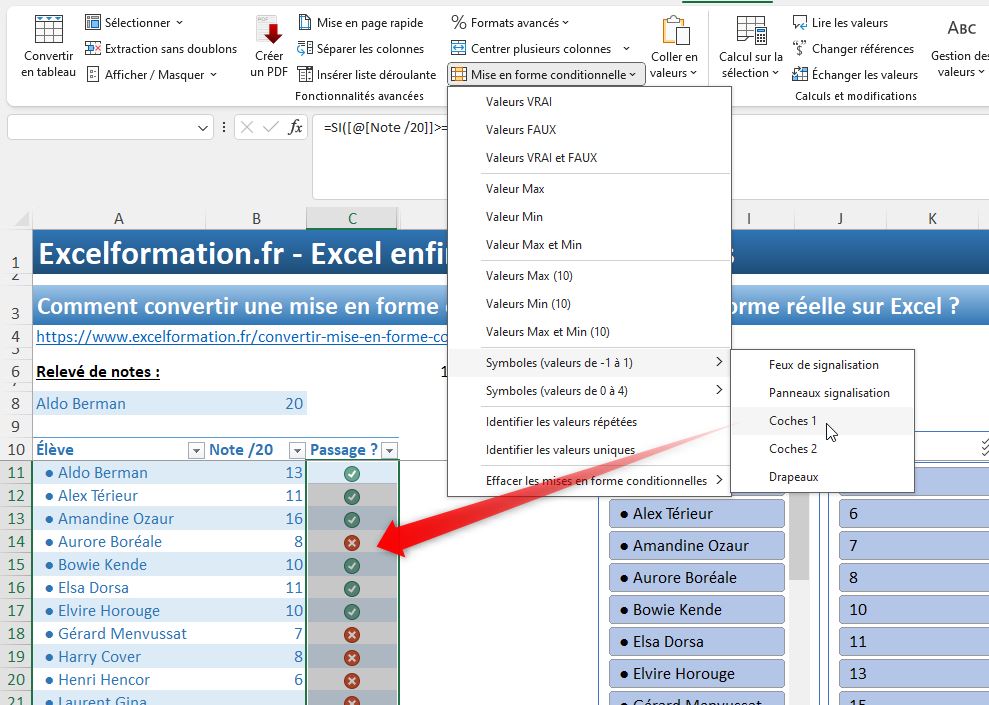 Excel formation - barre d'outils - c2 - 12