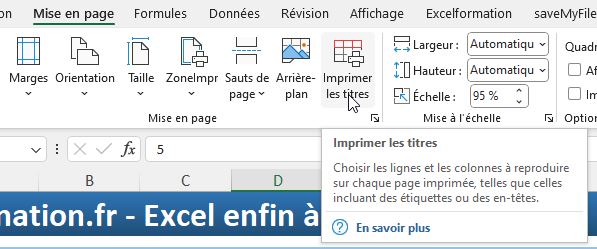 Excel formation - imprimer titre sur toutes les feuilles - 05