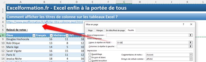 Excel formation - imprimer titre sur toutes les feuilles - 07