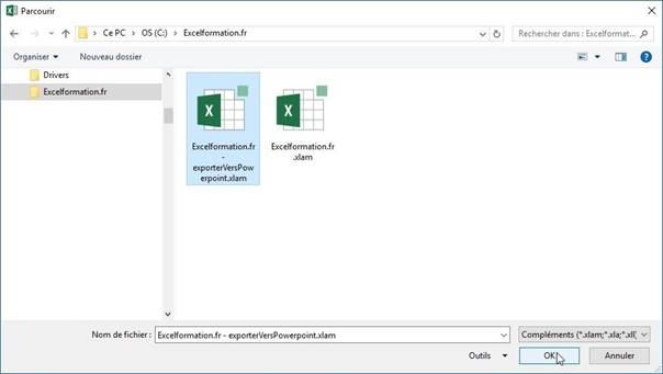 Excel formation - installer complément excel - 06