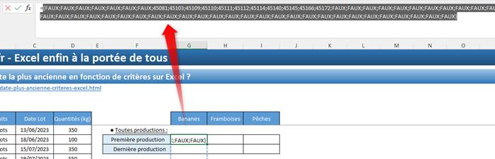 Excel formation - date plus ancienne avec critère - 02