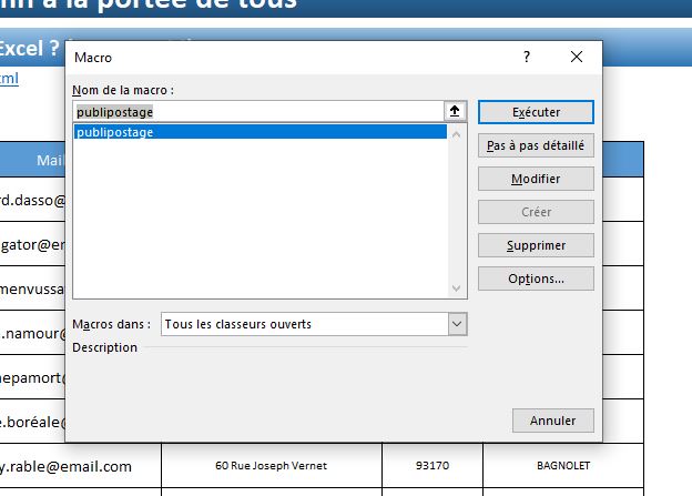 Excel formation - publipostage sous Excel - 03