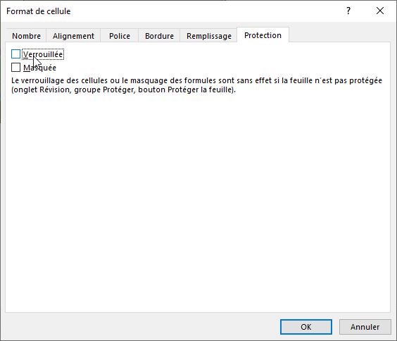 Excel formation - Protéger que format - 03