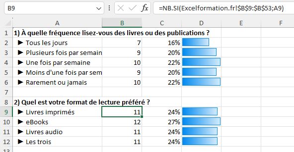 Excel formation - Analyser un sondage avec Excel - 12