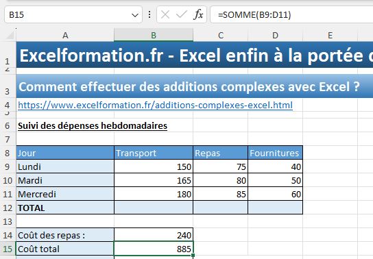 Excel formation - SOMME - 03