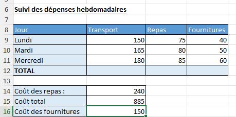 Excel formation - SOMME - 04