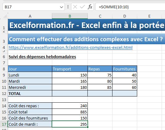 Excel formation - SOMME - 05