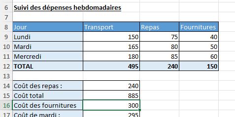 Excel formation - SOMME - 11