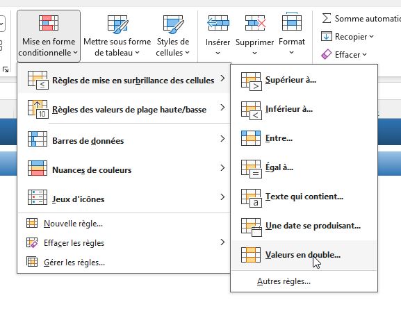 Excel formation - gestionDoublons - 03