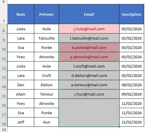 Excel formation - gestionDoublons - 11