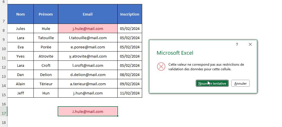Excel formation - gestionDoublons - 13