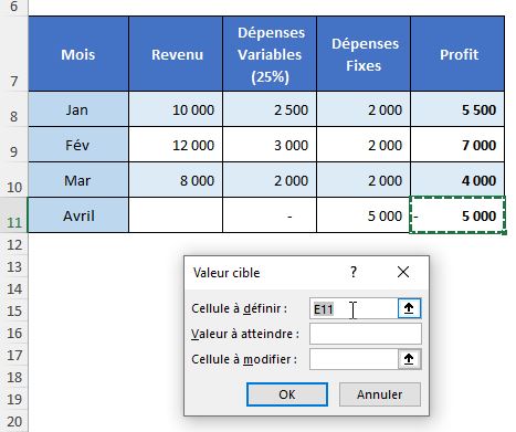 Excel formation - Valeur cible - 04