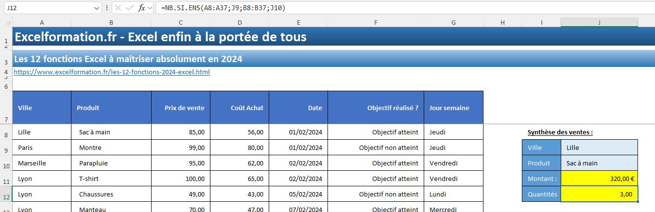 Excel formation - 9FonctionsExcel - 07