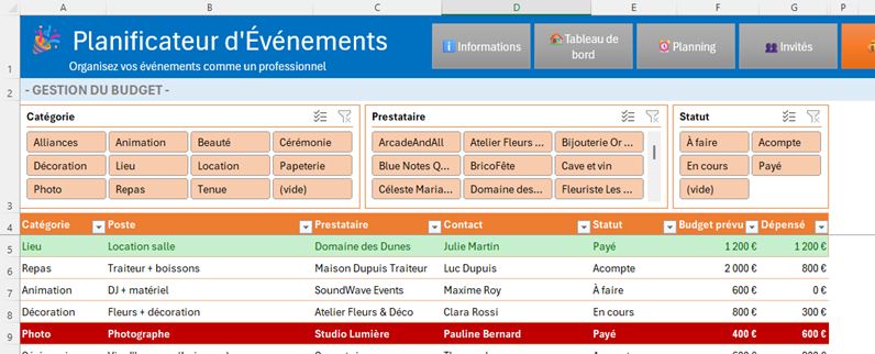 Excel formation - 0068-Gestionnaire d'évènements - 14