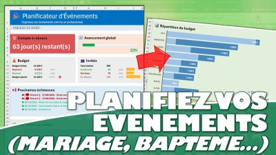 Organisez vos évènements avec le « Planificateur d’évènements » (Fichier Excel Professionnel)