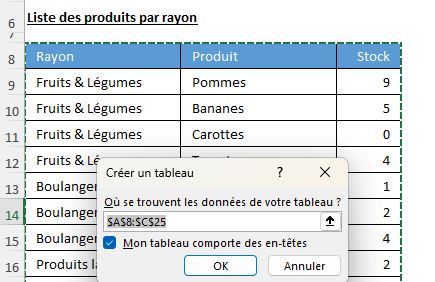 Excel formation - 0080-Liste à plusieurs niveaux - 02