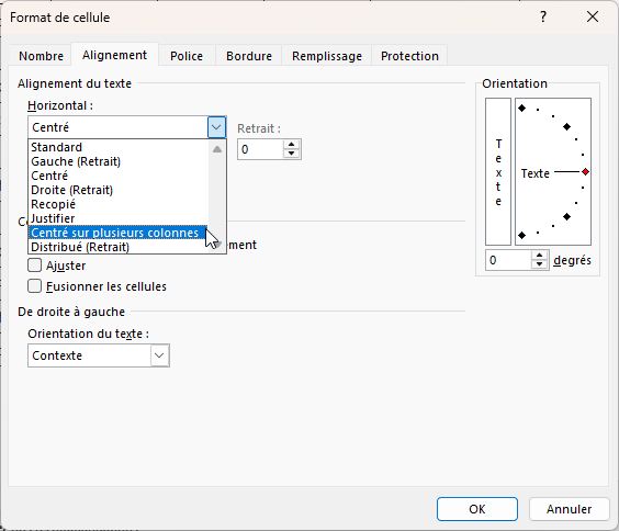 Excel formation - 0091-centrerContenuExcel - 06