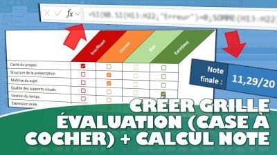 Comment construire une grille d'évaluation avec cases à cocher automatique dans Excel ?