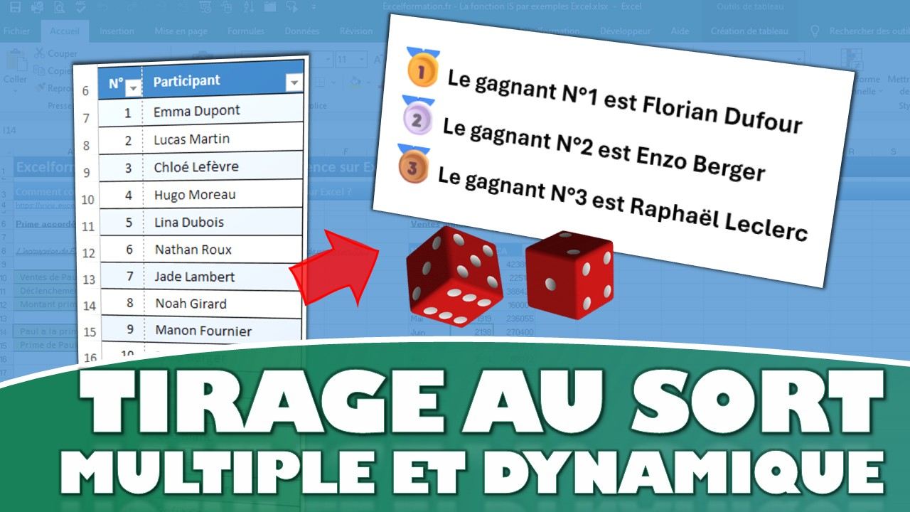 Comment faire tirage aléatoire multiples avec Excel sans macro ni prise de tête