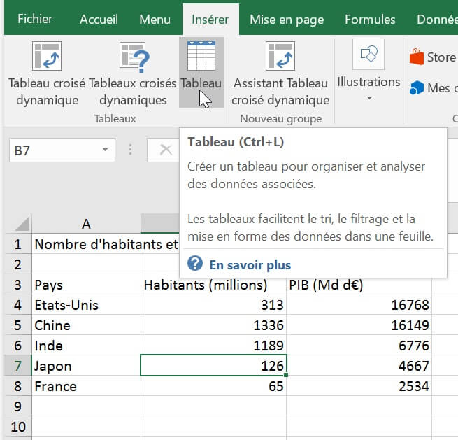 Excel formation - les tableaux de donnees d excel