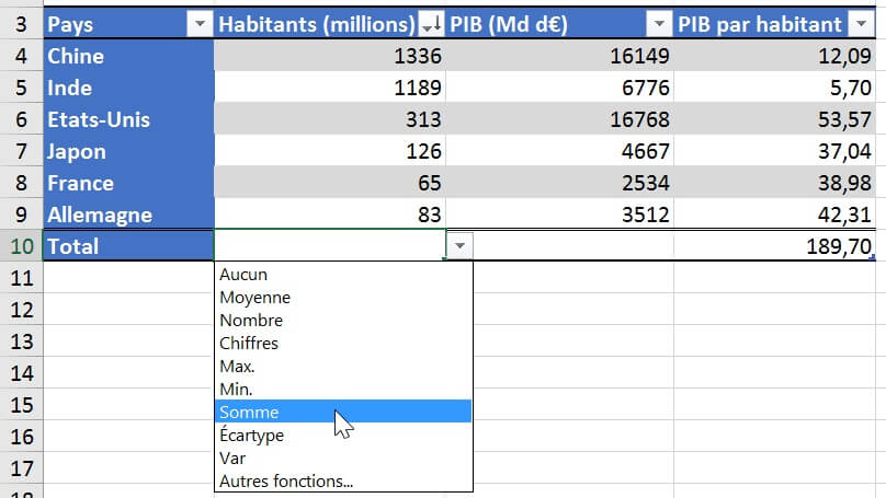 Excel formation - les tableaux de donnees d excel