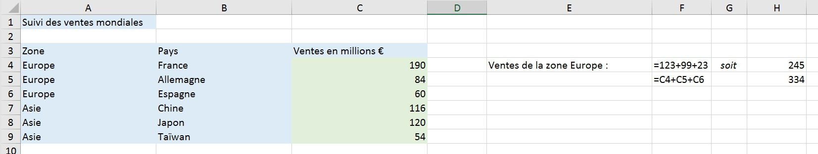 Excel formation - les fonctions de base