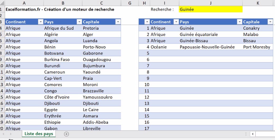 Excel formation - video comment ajouter la saisie semi automatique votre moteur de recherche excel