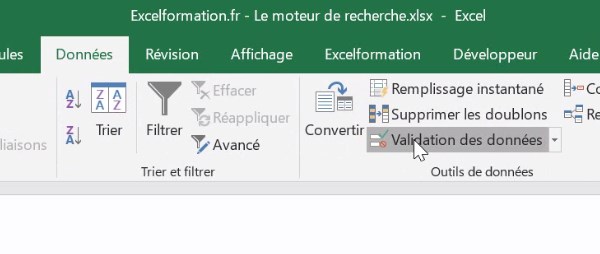 Excel formation - video comment ajouter la saisie semi automatique votre moteur de recherche excel