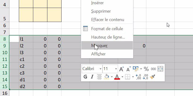 comment créer un jeu sur excel