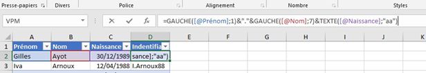 Excel formation - Créer-logins-et-mots-de-passe - 12