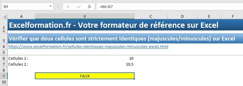 Excel formation - Cellules identiques - 02