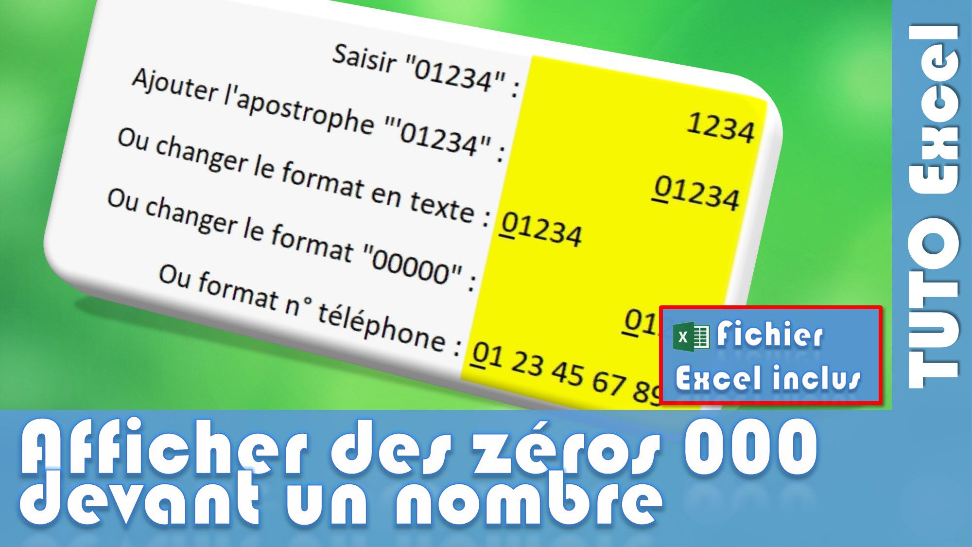 Comment ajouter des zéros devant un nombre sur Excel Excel formation