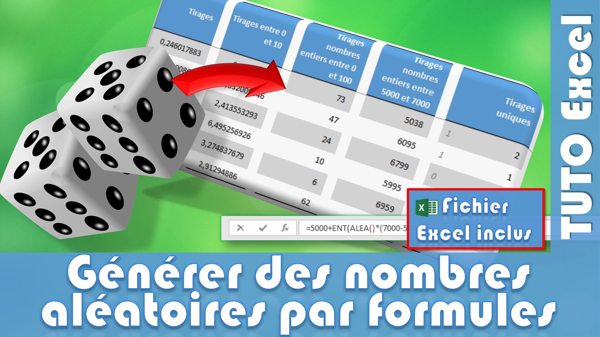 Comment obtenir des nombres aléatoires par formule sur Excel - Excel ...