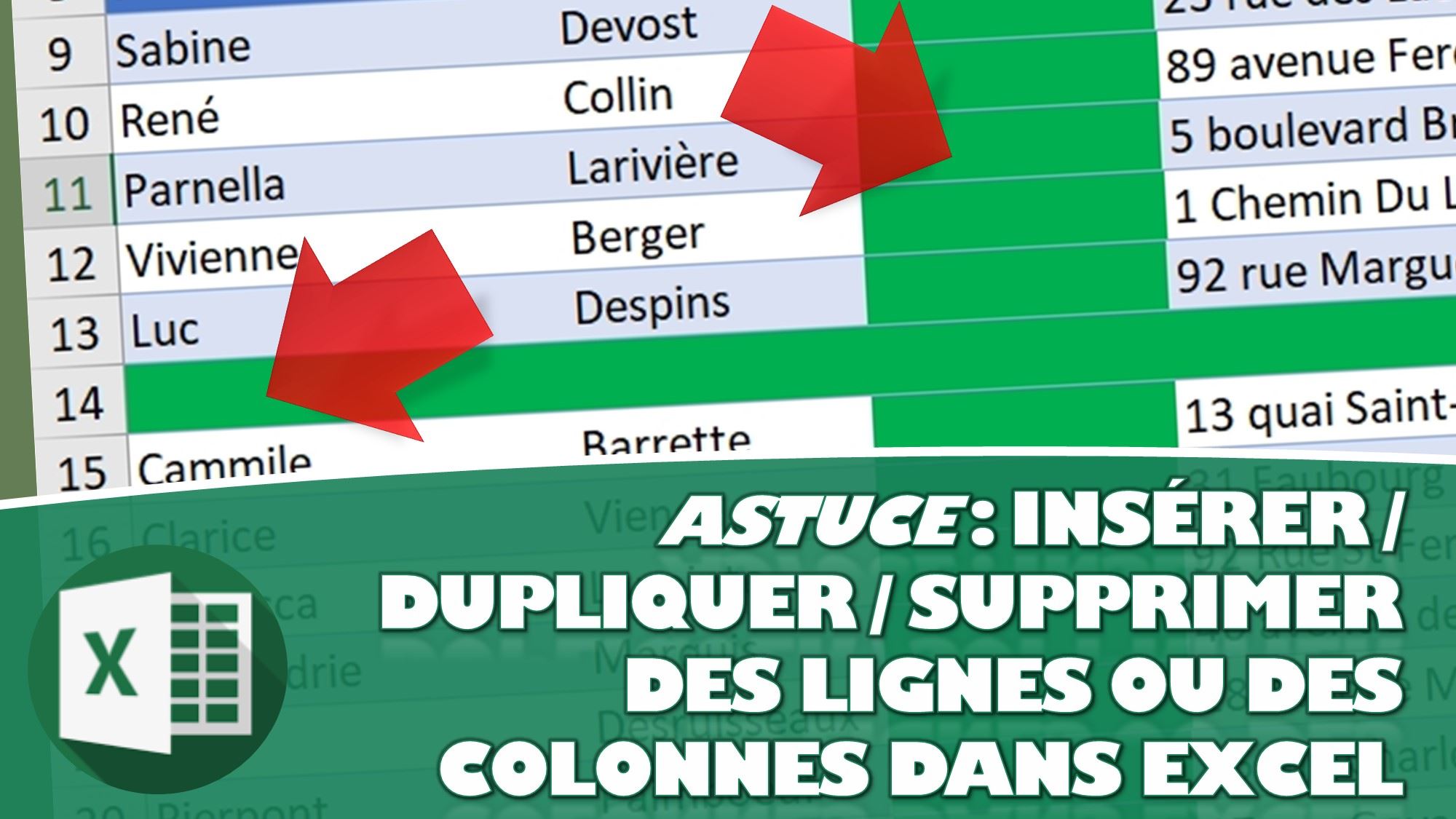 Comment Insérer/Dupliquer/Supprimer des lignes et des colonnes dans Excel Excel formation