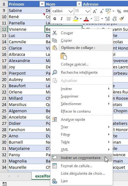 Excel formation - Comment imprimer les commentaires Excel - 02