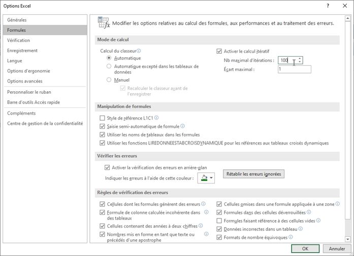 Excel Il Existe Une Ou Plusieurs Références Circulaires