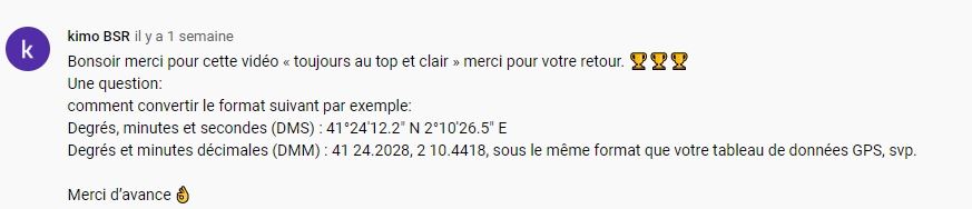 Excel formation - conversion données gps - 01