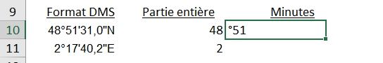 Excel formation - conversion données gps - 06