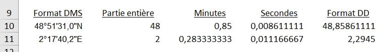Excel formation - conversion données gps - 07